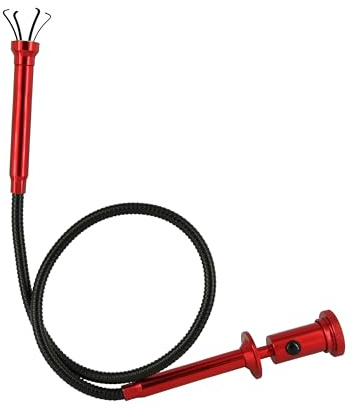 Herramienta de recogida de garra flexible con herramienta magnética, garra telescópica flexible, pinza de luz LED, larga de 28 pulgadas, cuatro garras de 4 garras para piezas pequeñas, herramienta