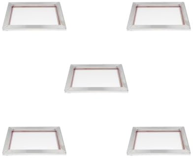 Adoorniequea 5 Sets mit 1 Siebdruckrahmen, Alaun-Polyester-Mesh für bedruckte 31 x 43, 77T, 31 x 43 cm, 77T