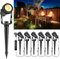 Greenclick Gartenbeleuchtung LED, 21m 6er Gartenstrahler mit Strom Erdspieß, 12V 3W 1800lm Gartenleuchte, IP65 Wasserdicht Warmweiß Gartenlampe für Außen Garten Rasen Weg Teich Yard Zaun