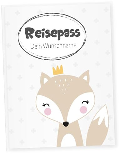 Little Fairy Tales Reisepasshülle für Kinder personalisierbar | Kinderreisepasshülle mit Personalisierung/Namen | Schutzhülle personalisierbar mit Fuchs