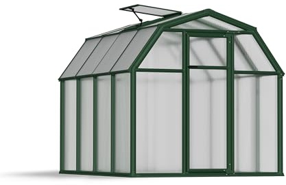 Canopia by Palram Gewächshaus klein EcoGrow 6x8 Treibhaus 204x263cm Aluminium Grun Tomatenhaus Polycarbonatplatten UV-beständig