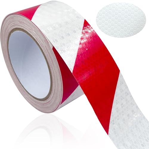 Luckaide Reflektorband 5cm x 12m, Reflektierende Aufkleber, Warnaufkleber für Sicherheit