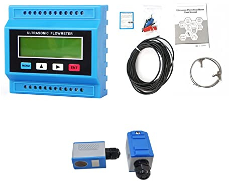 Ultrasonic Flowmeter, TUF-2000M Ultrasonic Water Flow Meter Flowmeter TS-2 TM-1(DN50~700mm) TL-1-HT(-30~160℃) High-Tem Sensor Module Digital Liquid Flowmeter,for Copper/PVC Pipe(Host plus TS-2)