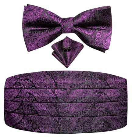 Herren-Kummerbund aus Seide, Blumenmuster, Vintage-Stil, Jacquard-Fliege, Einstecktuch, Manschettenknöpfe, Kummerbund-Gürtel für männliche Hochzeitsveranstaltungen, YF-2029, Einheitsgröße