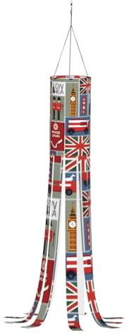 England Symbols Print Halloween Windsock - Festive Fall Decor Ghost Design - Outdoor Ghost Decorations