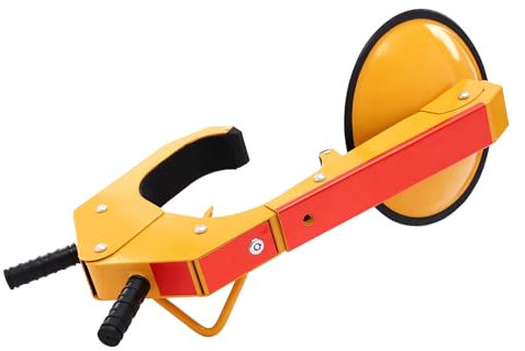 Cepo de rueda ajustable para remolque, garra de neumáticos, garras de aparcamiento, antirrobo para coches, caravanas, remolques, protección de PVC, antirtaladro, rojo/amarillo