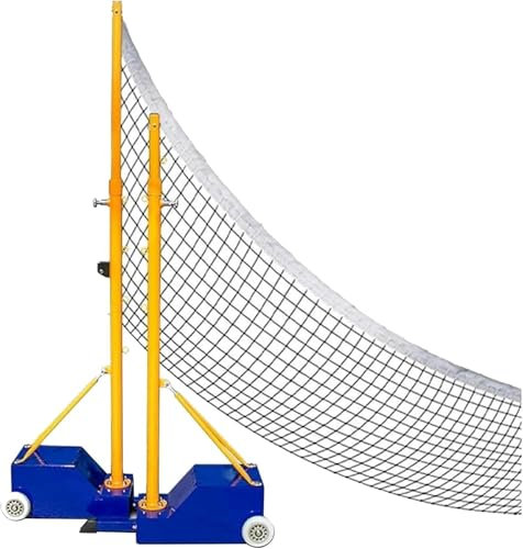 ASerZenith Volleyballnetz Volleyball-/Badmintonständer mit erhöhter Stabiler Basis, tragbare Räder für den Innen- und Außenbereich, Indoor-Fitnessstudio, eine Farbe, Stil 8