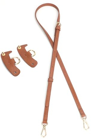 Verstellbarer Taschengurt Crossbody Schultergurt PU-Leder Ersatzgürtel Handtasche Ersatzgurt Tasche Zubehör, Cognac-Farbe, Gold buckle