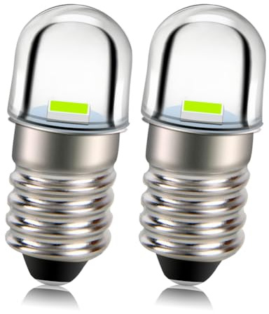 Ruiandsion 2PCS E10 LED Bulbs 4.5V Green 100Lm E10 Miniature Screw LED Lamps Replacement Bulbs Upgrade for Flashlights Torch Light