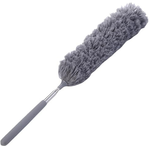 VENCENTE Telescopic Duster | Retractable Dust Brush Cleaner - Cobweb Duster with Telescoping Pole, Spider Web Brush & Ceiling Duster for Blinds Furniture