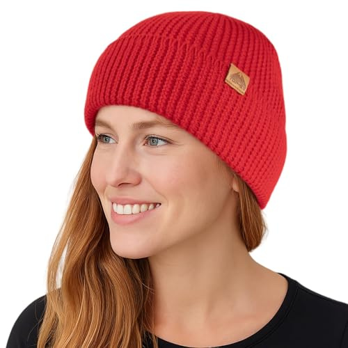 TOP-EX 100% Merino Mütze Strickmütze Klassische Wollmütze, Warme Wintermütze Beanie für Damen & Herren Weich & Stretchy- Atmungsaktiv & Unisex