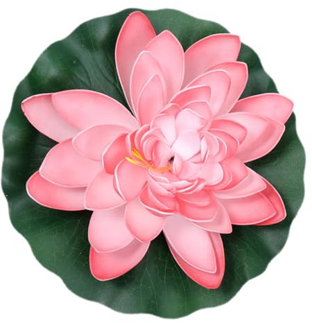 Garneck Schwimmende Künstliche Lotusblume Dekorative Wasserpflanze Für Teich Aquarium Und Garten Realistisches Design Einfach Zu Handhaben Und Pflegeleicht in Pastellrosa