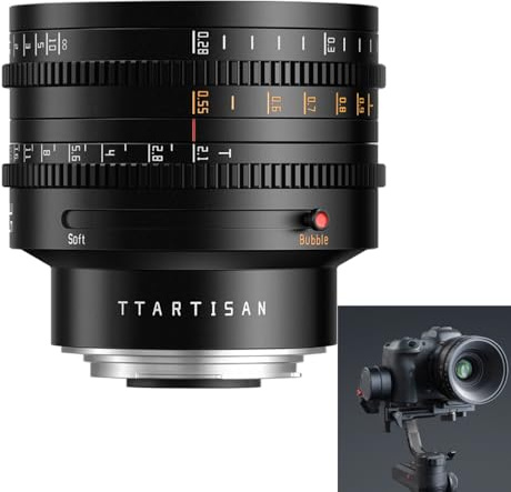 TTARTISAN 35 mm T2.1 Full Format Cine Objetivo con doble efecto Bokeh 0.8 Mod Piñón, para cámaras RF Mount EOSR RP R5 R5C R6 R6I R3 R8 R7 R10 R50 R100 EOS C80 EOS C70, etc.