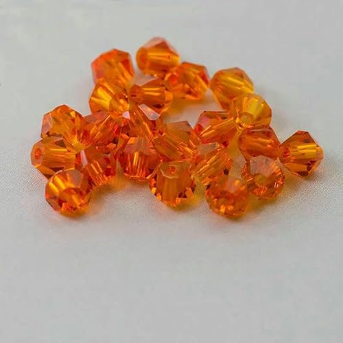 4,0 mm glänzende Kristallperlen, Doppelkegelperlen, lose Abstandsperlen aus Glas für Armbänder, DIY-Schmuckherstellung, 200 Stück, Hyazinthe, 4,0 mm