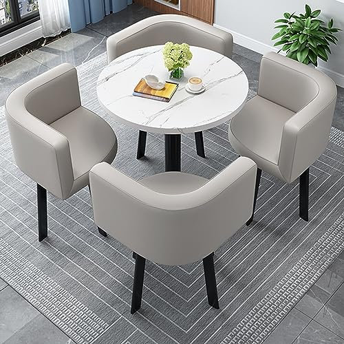 Modernes Club-Tisch- und Stuhl-Set für Büro, Empfangsraum, Zuhause, Esszimmer und Konferenztisch, stilvoller Besprechungstisch für Wohnzimmer, Schlafzimmer, Eingangsbereich, kleiner und platzsparender