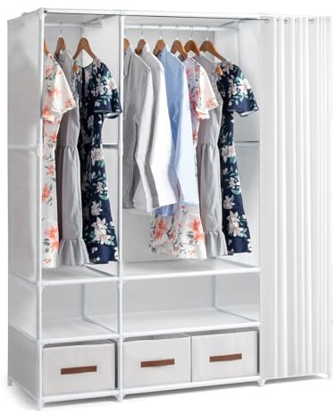 Alightup Armoire de Rangement avec Rideau, Penderie, Dressing