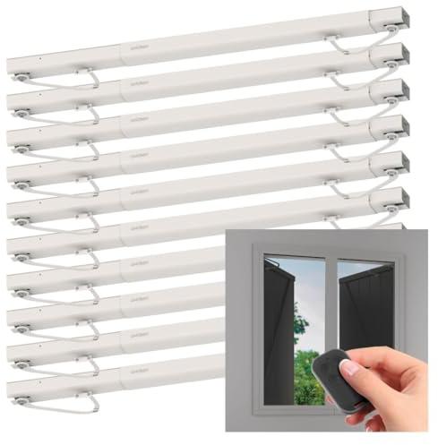 Avidsen Open-W - Lot de 10 Motorisations pour Volets Battants - Pack Grand Chantier 10 Fenêtres (1 ou 2 Vantaux) - Automatisme Complet avec 10 Télécommandes sans Fil - Compatible Bois, PVC, Alu