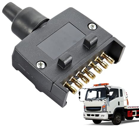 Spina Adattatore per Rimorchio - Connessione Veicolo Sicura 7 Pin,Componenti Impermeabili Compatti e Sottili Durevoli per Avventure Campeggio Barca Auto Esterno