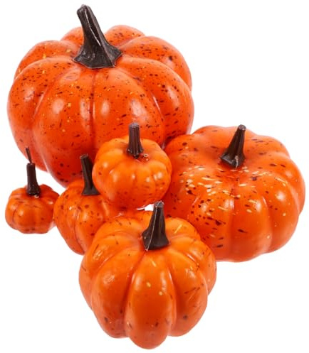 Ciieeo 6 Piezas Calabazas Artificiales de Espuma para Decoración de Halloween Adornos de Calabaza Falsos para Fiestas y para Centros de Mesa y Decoraciones de Acción de Gracias
