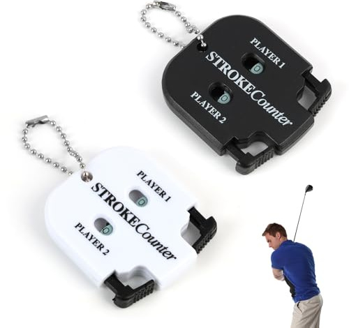 FunWorth 2er Set Golf Schlagzähler mit Schlüsselkette, ABS Zähler Klicker, Kompakt & Leicht, Platz Golf Scorer für 2 Spieler, Wasserdichtes Handzähler Set für Outdoor Sport