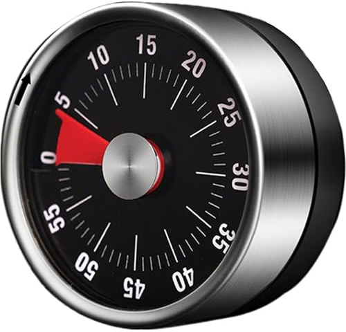 Youery kökstimer, magnetisk visuell timer rostfritt stål nedräkningstimer, äggklocka mekanisk, 60 minuter kök timing verktyg med hög väckarklocka, för matlagning inlärning bakning