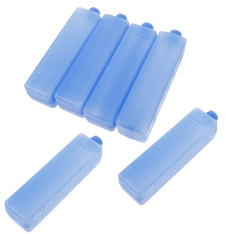 CLISPEED 6pcs Reusable Ice Packs for Air Cooler Fans Portable Water Refillable Freezer Blocks Compact Travel Friendly Cooler Ice Containers for Food Drinks Cold Chain Transport and Outdoor