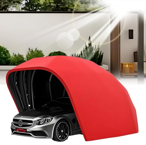 Cochera plegable de acero inoxidable, resistente al agua, al viento y a la nieve, refugio de coche de primera calidad para estacionamiento, patio, jardín, semiautomático