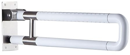 Barra de Apoyo para Inodoro Blanco, Barra Seguridad para Baño Acero Inoxidable Asidero Abatible 75cm Asa Antideslizante Manija de la Ducha Barras Sujeción 75cm/29.5in