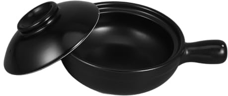 ZUNOXAZ Olla de Barro Tradicional con Tapa y Asas Laterales para Arroz Cazuela Olla de para Cocina Casera y Restaurantes Cazuela de Arcilla para Guisos y Sopas