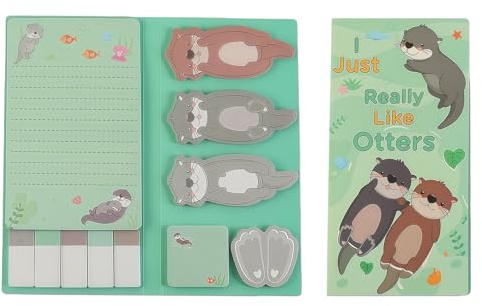 440 Stück Otter Haftnotizen, Cartoon Selbstklebende Klebezettel, Süße Haftnotizen Kinder, Klebezettel zum Beschriften, Otter Geschenk für Faultier Liebhaber Studenten