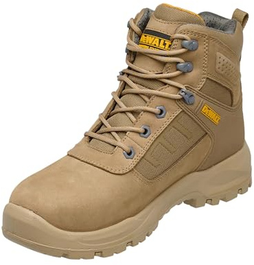 DEWALT Douglas Men's Safety Boots, Waterproof, Steel Toe Cap, Heat Resistant, Steel Midsole, Stone, UK8 (EU42)