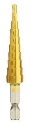 Broca Pagoda de titanio HSS 3-12, 4-12 y 4-20 mm, broca cónica escenario para metal madera, juego brocas escalonadas alta velocidad, herramientas eléctricas(3-12)