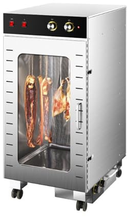 Cured Meat Drying Machine, Vertical Electric Rotisserie Chicken Roaster Grill Machine, Large Food Dehydrator, LED Smart Control for Drying Biltong, Meat, Vegetable & Fruit(60 Catties Per Time)