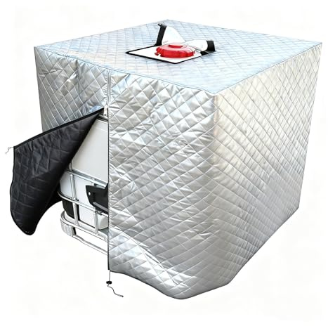 IBC - Copertura per serbatoio invernale, antigelo per serbatoio dell'acqua piovana 1000 l, IBC, 120 x 110 x 116 cm, con chiusura lampo, antipolvere e resistente alla neve