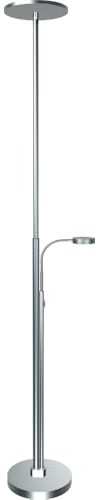 LED Deckenfluter ST56, rund, mit Leselampe, nickel-matt