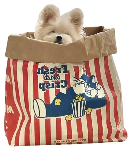 Faltbarer Katzentunnel - Popcorntüte Spielzeug | Verstecktes Interaktives Unterhaltungsspielzeug Katzen Hunde | Pädagogischer Entdeckungsspiel Tunnel Haustiere, Kraftpapier Material, 35x