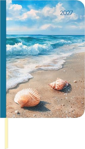 Lady Journal Beach 2027: Taschenkalender A6 ( 10,7x15,2 cm) - Wochenplaner mit 4-sprachigem Kalendarium, Platz für Notizen, Habit-Tracker & Leseband, für Beruf, Schule & Alltag | Taschenkalender A6 (10,7x15,2 cm) - Wochenplaner mit 4-sprachigem Kalendarium, Notizen, Habit-Tracker & Leseband, für Alltag