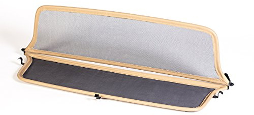 Tief-Tech Windschott für Mercedes W113 (1963-1971) - Klappbar - mit Schnellverschluss - Beige | Windabweiser | Windblocker | Wind Deflector