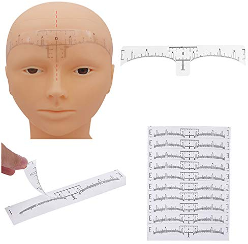 YouU Sopracciglio Righello, Righello Sopracciglia, Monouso Sopracciglio Righello Sticker, Adesivo Microblading Righello Guida per Makeup Tool,50 pezzi