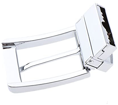Harilla Herren Reversible Legierung Vintage Gürtelschnalle Single Prong Rechteck Pin Schnalle, Silber, M