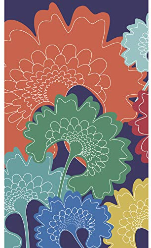 PLAGE Papier peint intissé géant 250 cm X 150 cm, décoration murale unique, graphisme florale multicolore, panoramique.