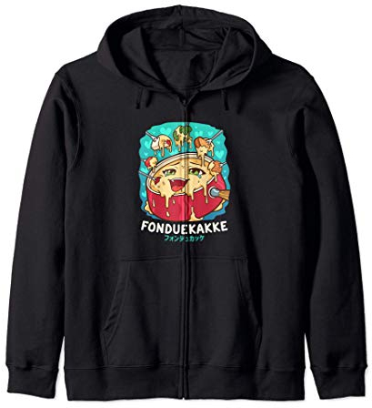 Funny Naughty Foodie Pun Kawaii Fonduekakke Fondue japonaise Sweat à Capuche