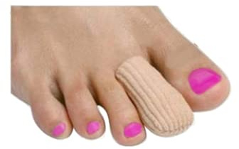 Dr. Jill's Foot Pads, Y22654, Latex Free Gel & Fabric Ribbed Toe Caps - Small/Medium-3 Pack