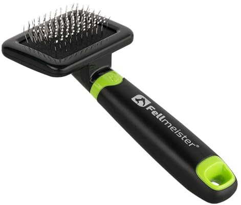 Fellmeister® Zupfbürste für Hunde & Katzen – Sanfte Fellpflege & effektive Unterwolle Entfernung – Weiche Borsten, 3 Größen – Für kurz- & langhaarige Haustiere (S)
