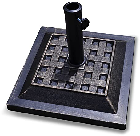 RELAX4LIFE Sonnenschirmständer, Schirmständer für Schirmstöcke von 38/48 mm, Balkonschirmständer aus Kunstharz, Ständer für Sonnenschirm, Bronze