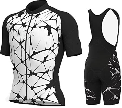 FFFF & OLFEH Traje Ciclismo Hombre Verano Conjunto Bicicleta Ropa MTB Maillot Bici Manga Corta con 3D Almohadilla De Gel para Bicicleta MTB Ciclista Bici (3XL,White A)