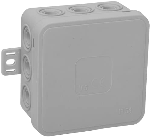 ORNO JB-13802 Junction Box Surface-Mounted IP54 12 Cable Entry 75 x 75 x 41 mm Pack of 1 Grey