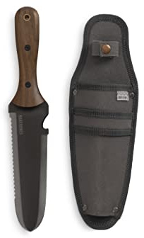Outil Multi-Fonction de Jardin, Transplantoir Hori Hori en Acier Inox avec Etui - Barebones Living