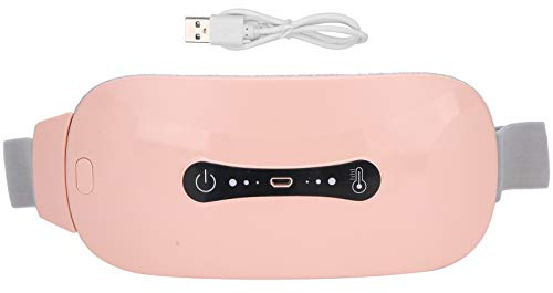 Ejoyous Cuscinetto Riscaldante Mestruale con 3 Livelli di Calore, Cintura Riscaldata Macchina Antidolorifico USB Portatile Rosa ABS Velluto