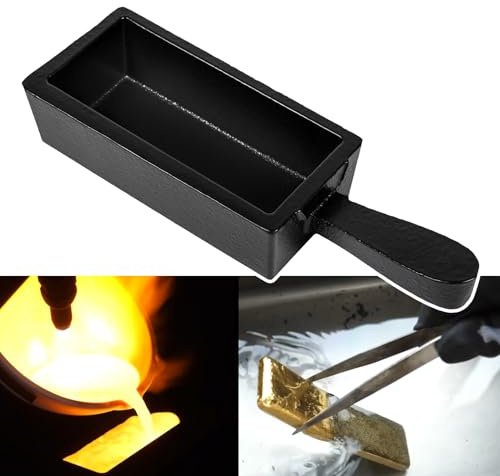 CTcar Gusseisen-Barrenform für 100 Unzen Goldbarren, Brot, Gusseisen, ideal zum individuellen Schmelzen, Gießen, Veredeln von Gold, Silber, Kupfer, Aluminium, Messing, Edelmetallen